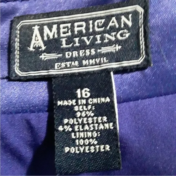 🔥 American Living Deep Purple Blue Midi Sheath pin up Retro Mad Men dress 16