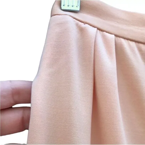 🇫🇷 Vintage 80s 90s Alan Austin Peach Pink Wool Midi Skirt | S