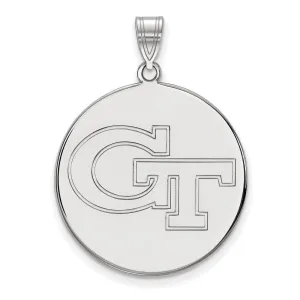 10K White Gold Georgia Institute of Technology XL Disc Pendant