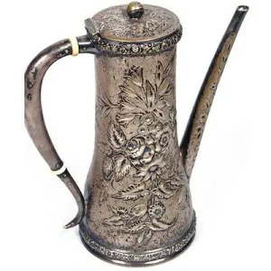 1902-1907 Tiffany & Co Makers Silver Soldered Tea Pot American Repousse 5979