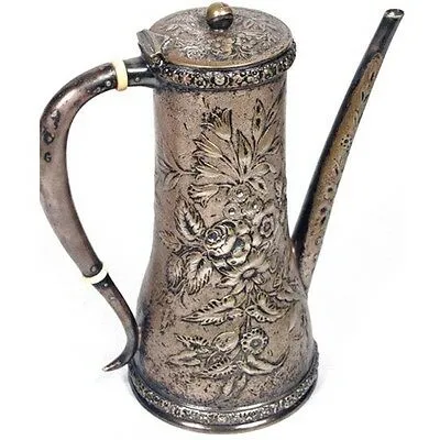 1902-1907 Tiffany & Co Makers Silver Soldered Tea Pot American Repousse 5979