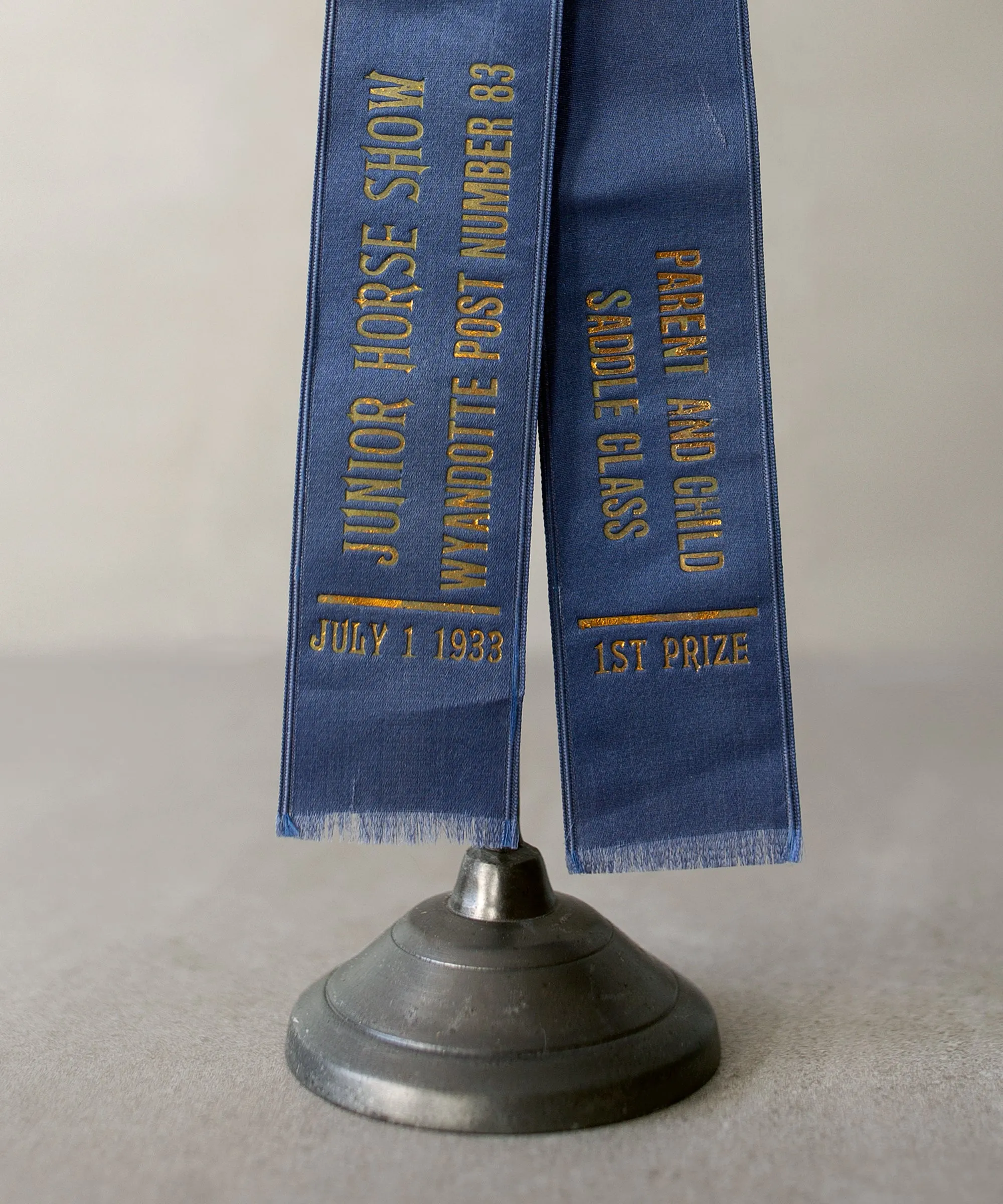 1933 Blue Horse Show Ribbon