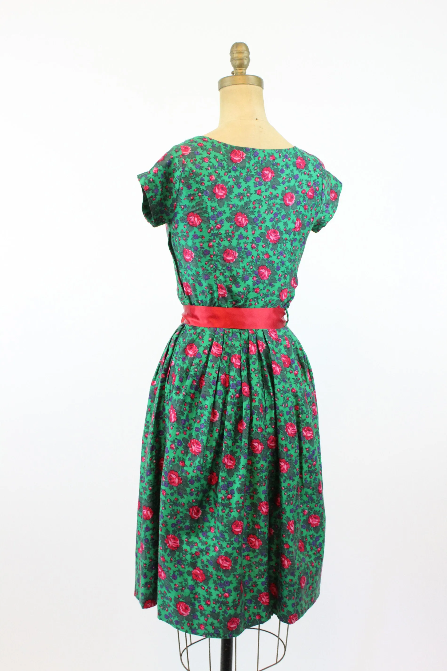 1950s ROSE print two piece set dress xs | new spring