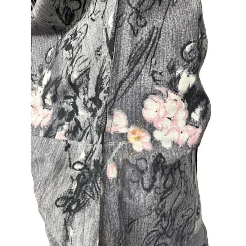1950s VTG Philmont Sportswear of Miami Grey/Pink Floral Circle Skirt Set M/L