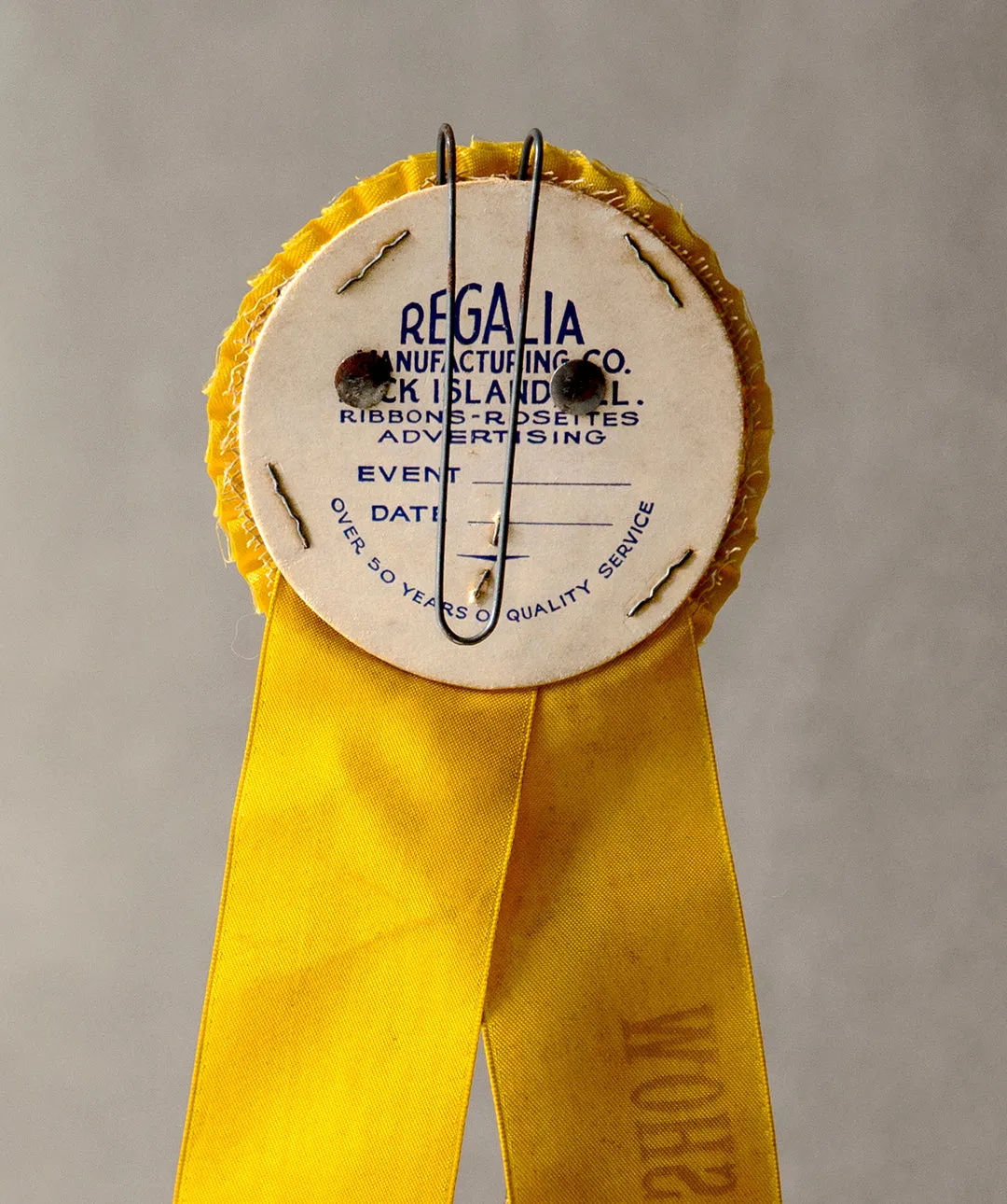 1952 Gold Horse Show Ribbon