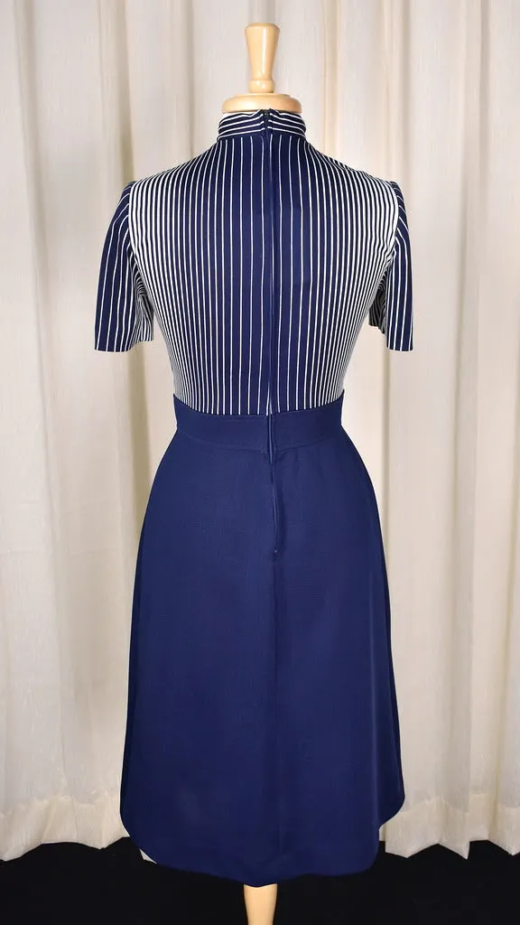 1960s Navy Striped Dress Suit