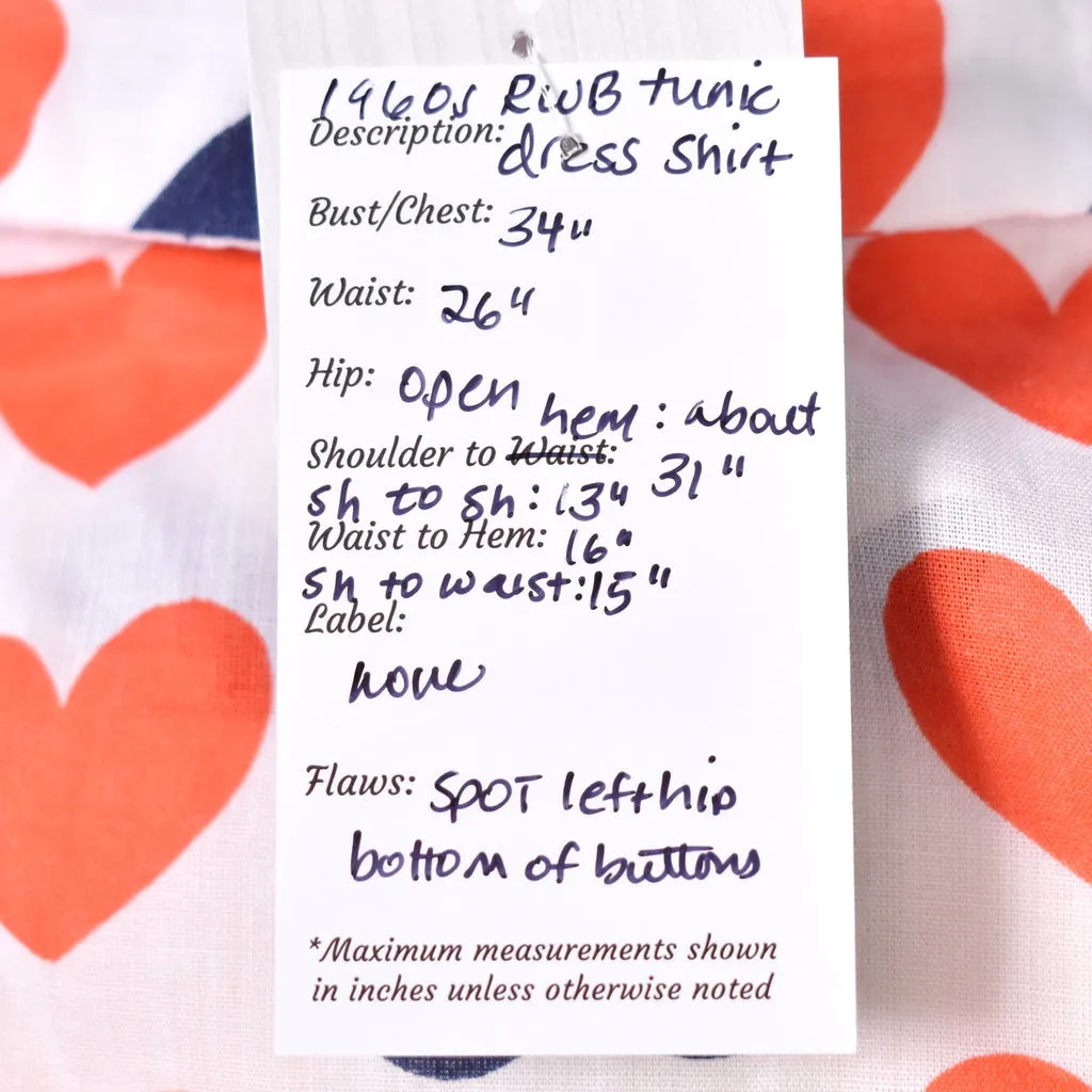 1960s Pleated Hearts Tunic