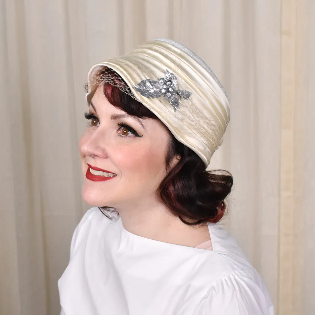 1960s Silver & Cream Aurora Hat