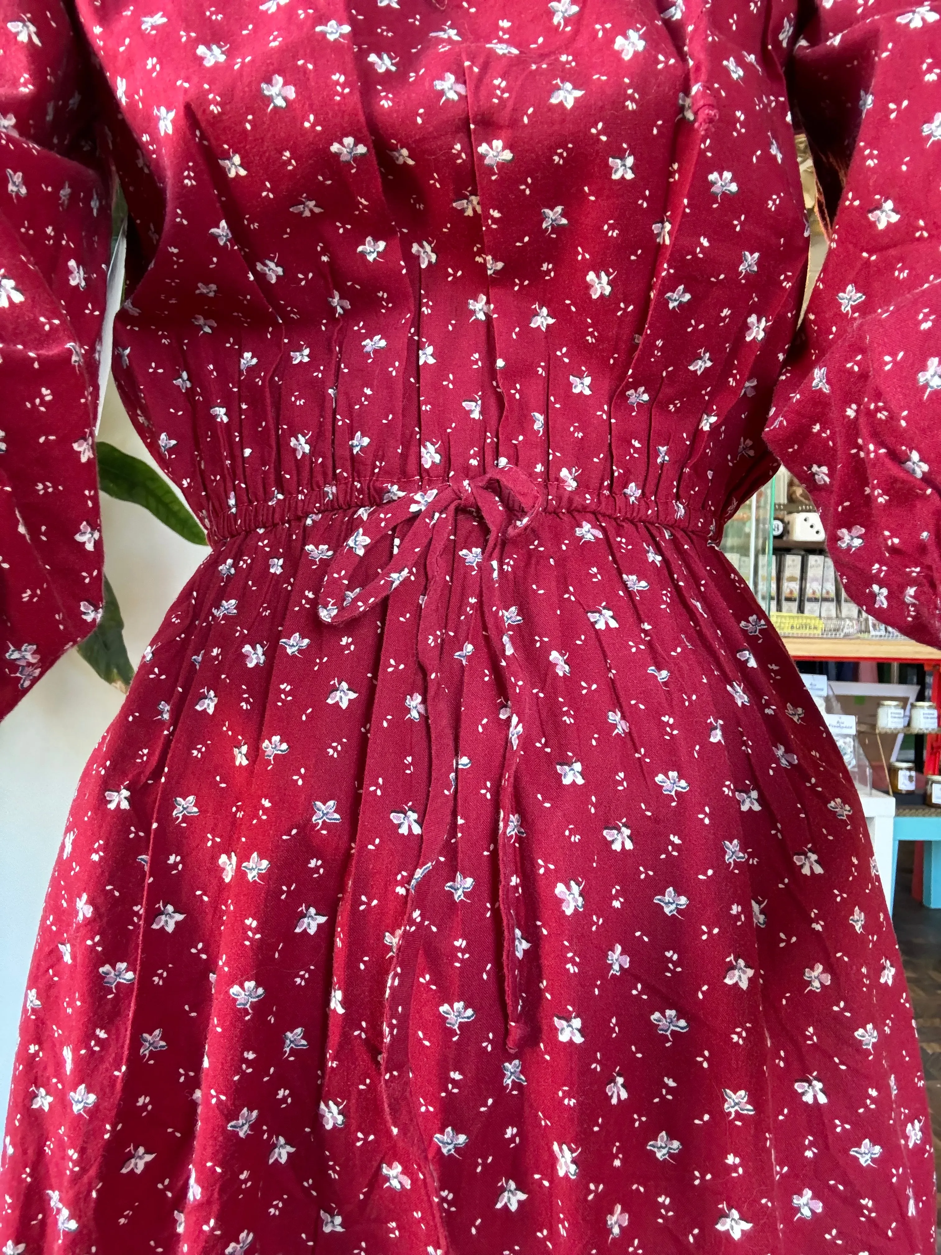 1970s floral print midi dress- Union made