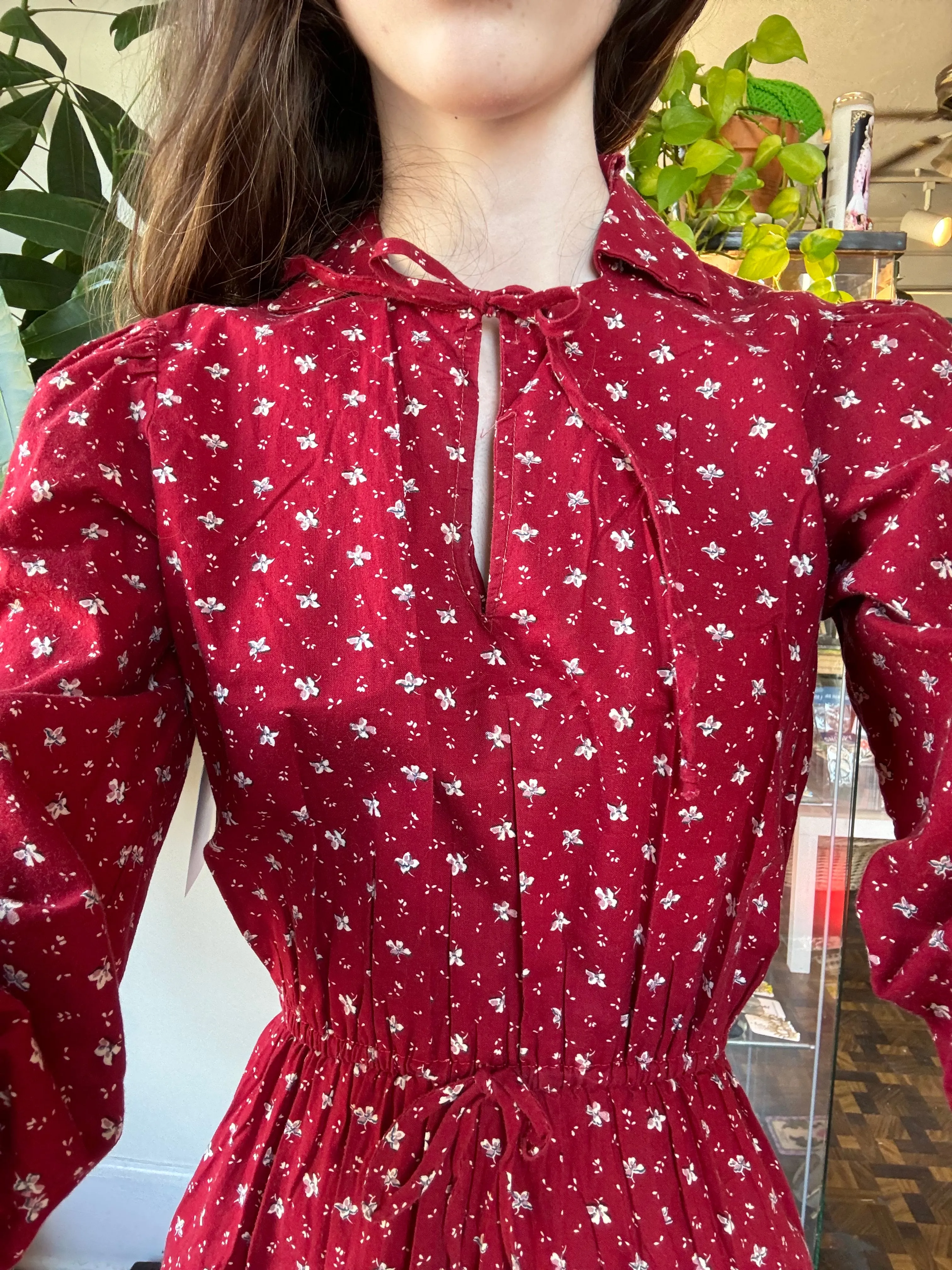 1970s floral print midi dress- Union made