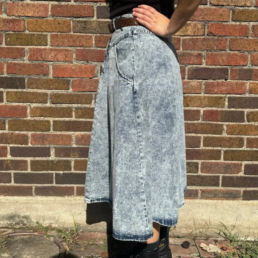 1980s Kayo of California Denim midi skirt