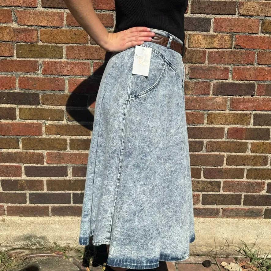 1980s Kayo of California Denim midi skirt