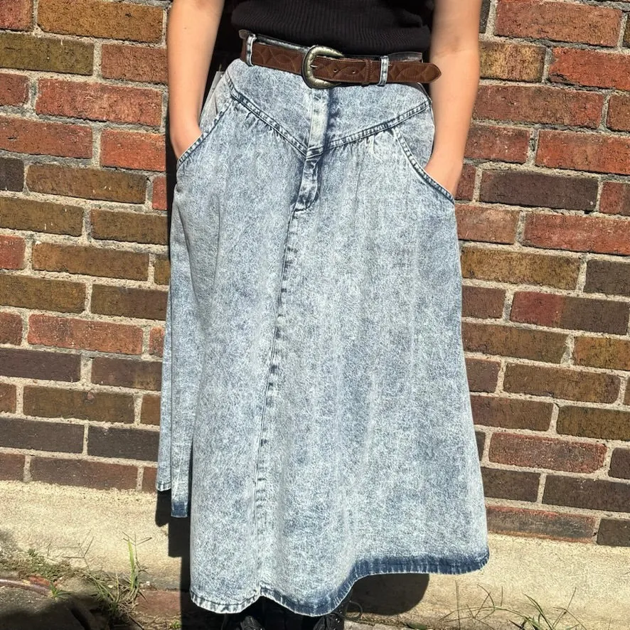 1980s Kayo of California Denim midi skirt