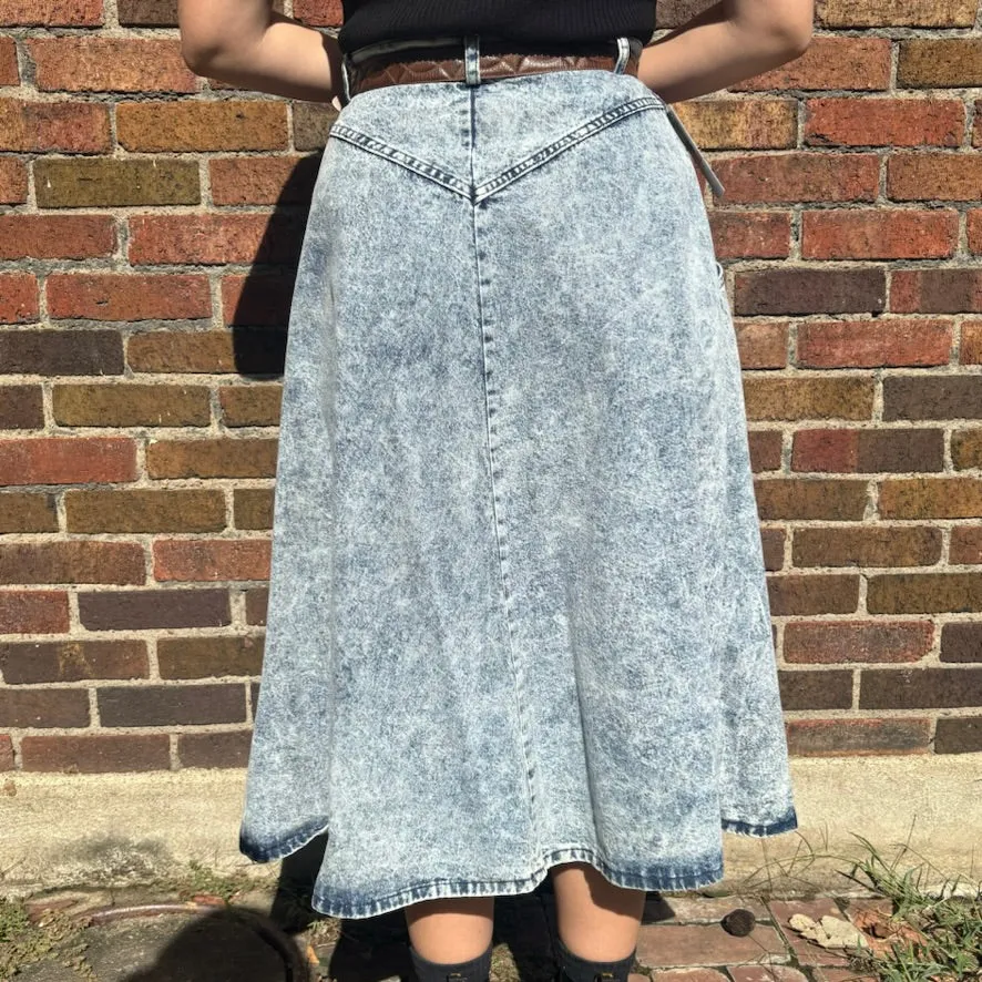 1980s Kayo of California Denim midi skirt