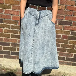1980s Kayo of California Denim midi skirt
