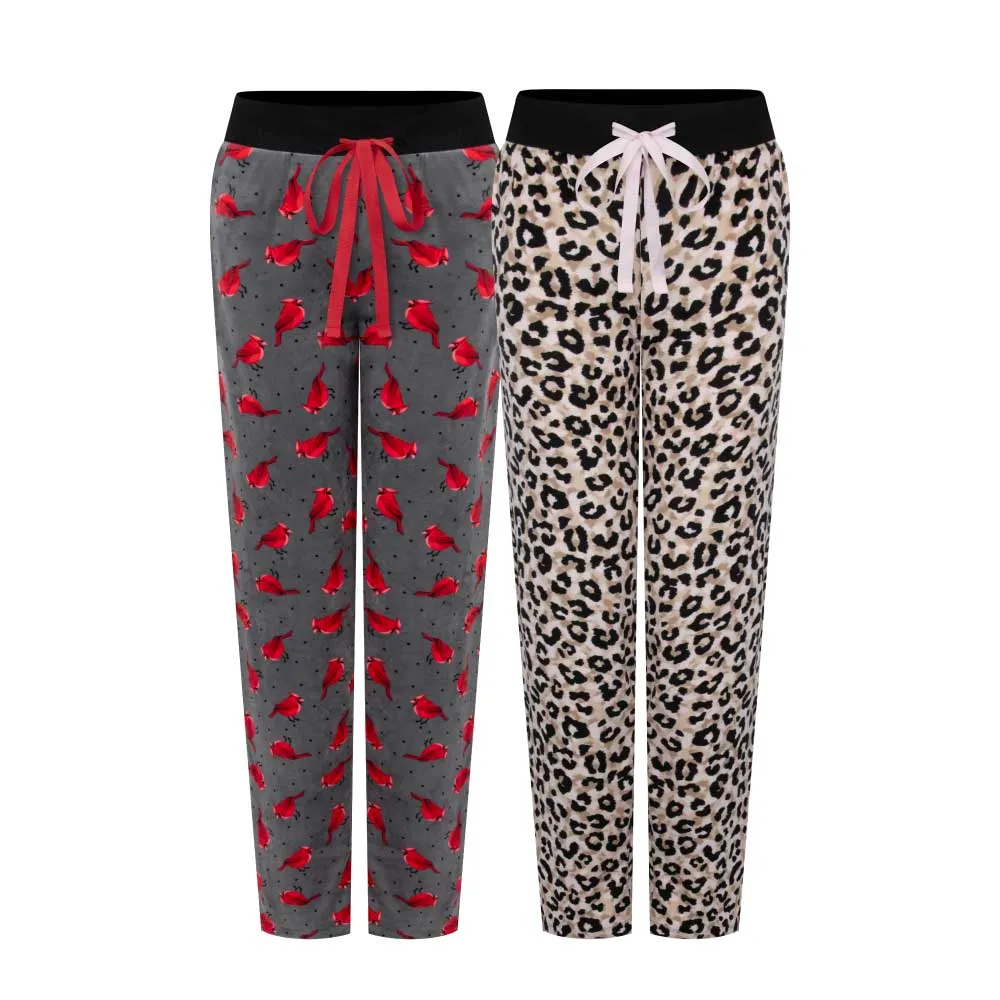 2 Pack Women's Velour Pajama Pants