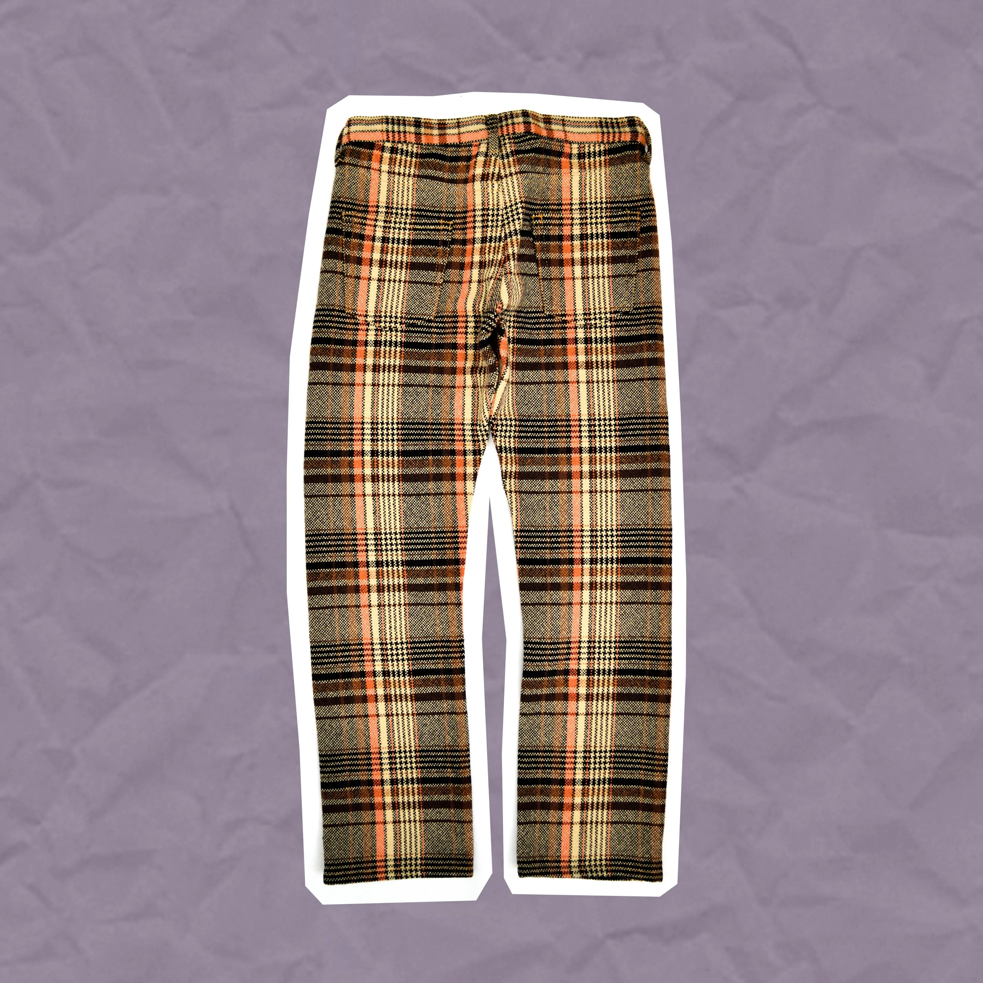 2004 Orange and Brown Wool Plaid Pants (~30~)