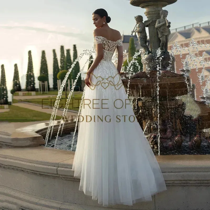 2025 Princess Wedding Dresses A-Line Off The Shoulder Wedding Gowns Boho Bridal Prom Dress bestidos de novia Customized