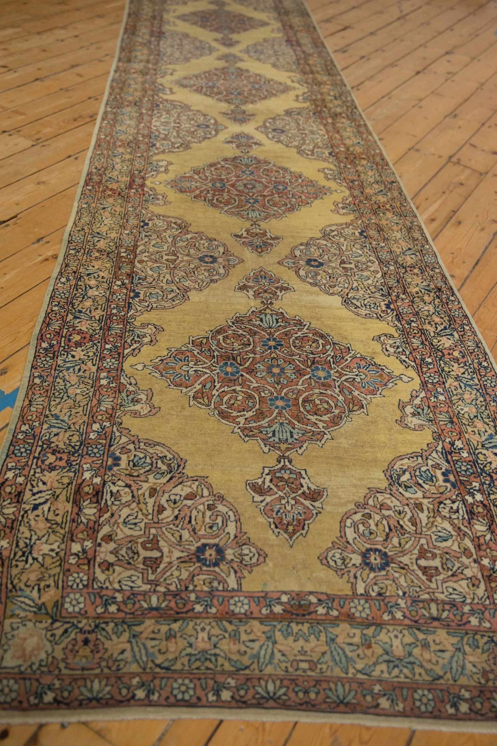 3.5x16 Vintage Tea Washed Kerman Rug Runner