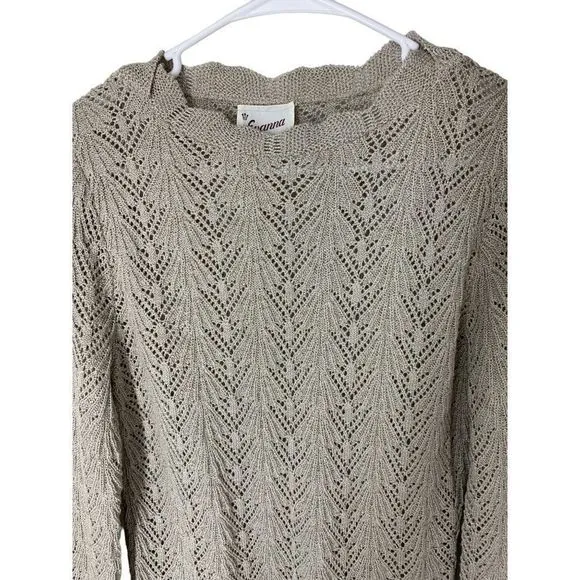 80s Women’s VTG Evanna New York crochet sweater skirt set 2 piece size M/L 5307