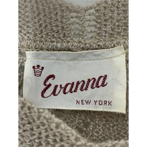 80s Women’s VTG Evanna New York crochet sweater skirt set 2 piece size M/L 5307