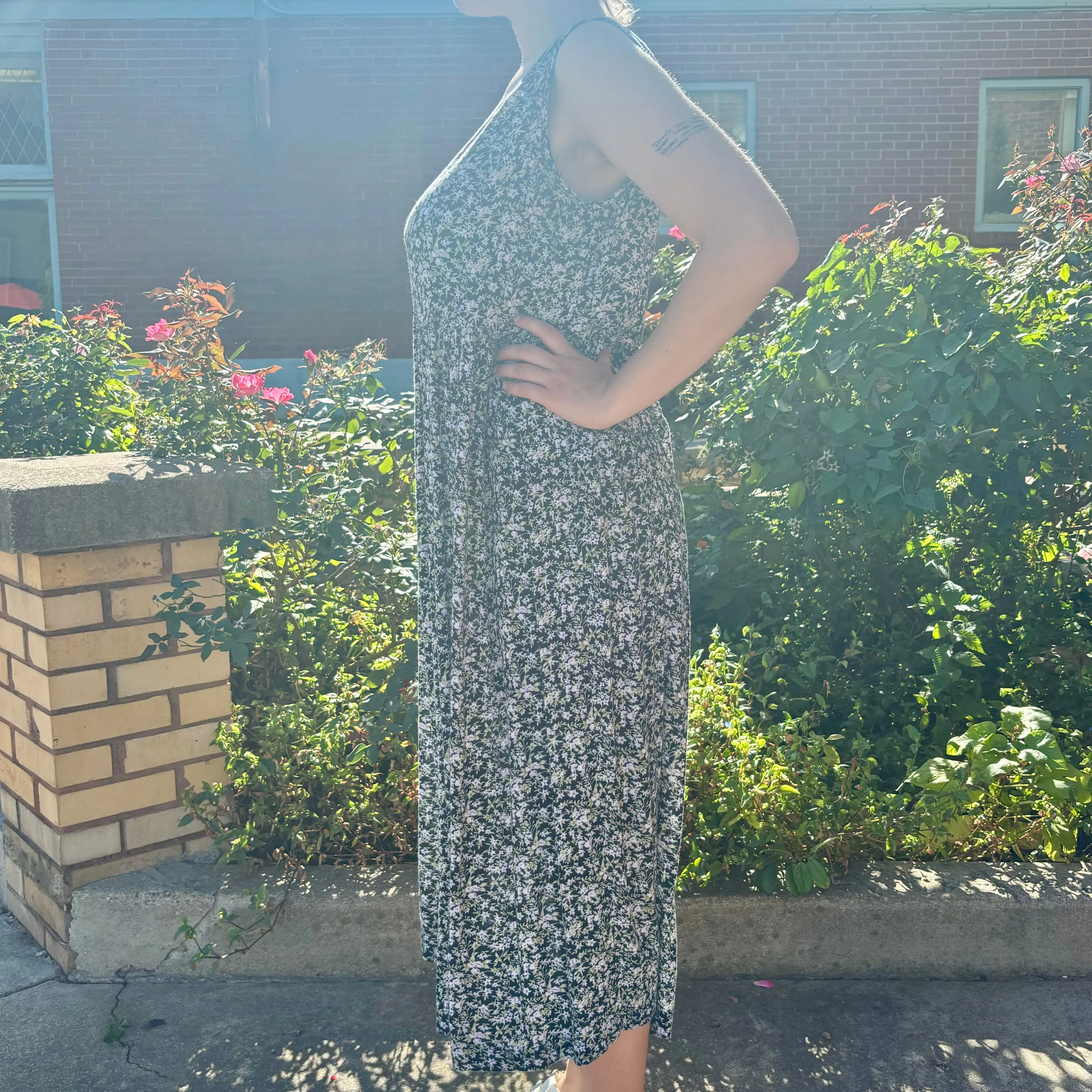 90s Molly Malloy Floral midi dress