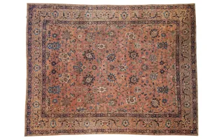 9x11.5 Antique Tea Washed Kerman Carpet