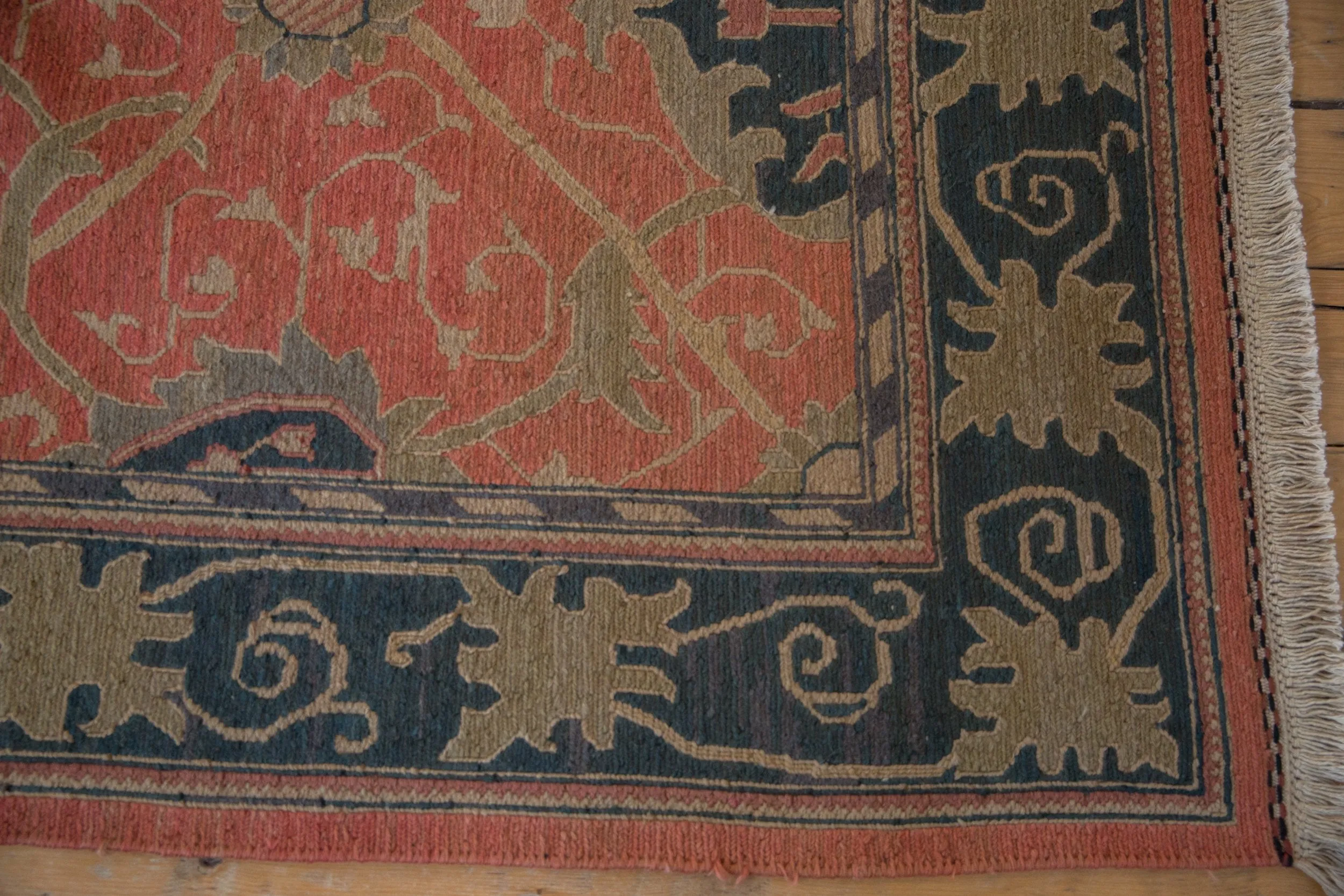 9x12 Vintage Tea Washed Indian Arts And Crafts Soumac Design Carpet