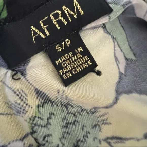 AFRM Assi Deep V Neck Side CutOut Midi Knit DressNoir Vintage Floral