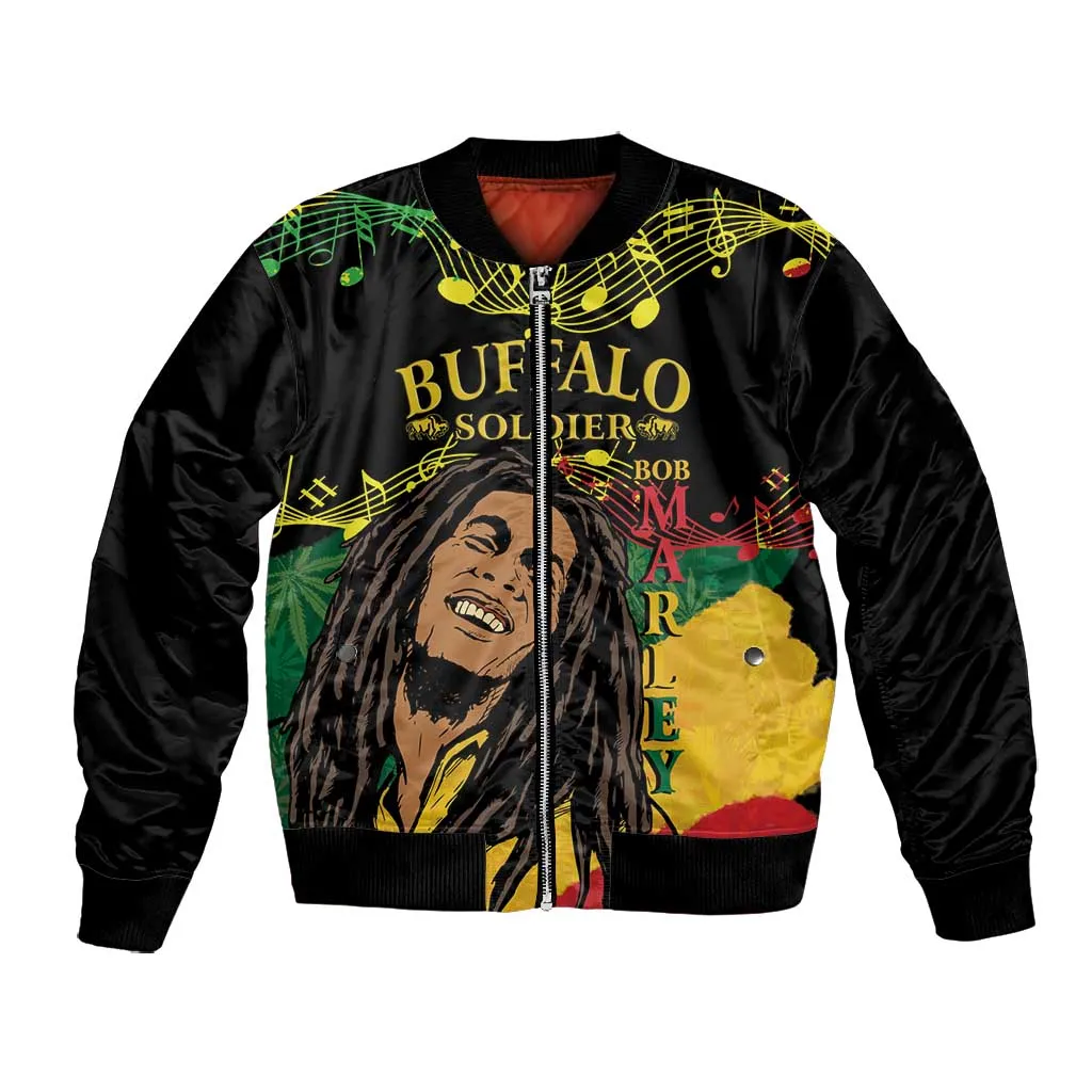 Afro Legend Bob Buffalo Soldier Bomber Jacket American Heroes Reggae Style LT14