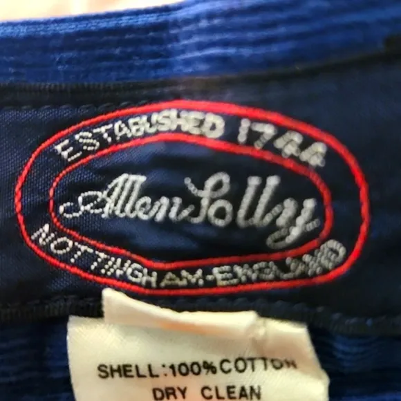 Allen Solly English blue cotton corduroy preppy Regencycore pleated maxi skirt