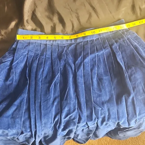 Allen Solly English blue cotton corduroy preppy Regencycore pleated maxi skirt