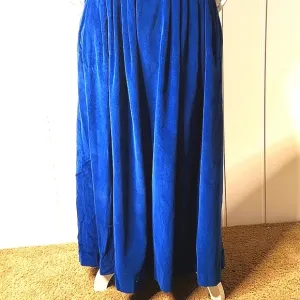 Allen Solly English blue cotton corduroy preppy Regencycore pleated maxi skirt
