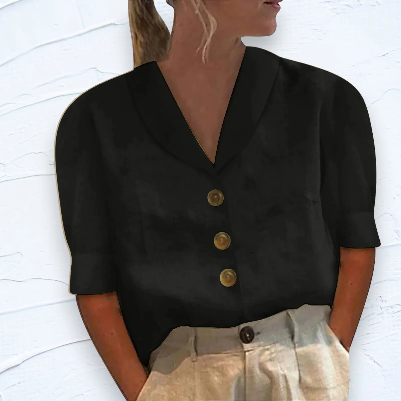 Amy - Top With Collar And Buttons