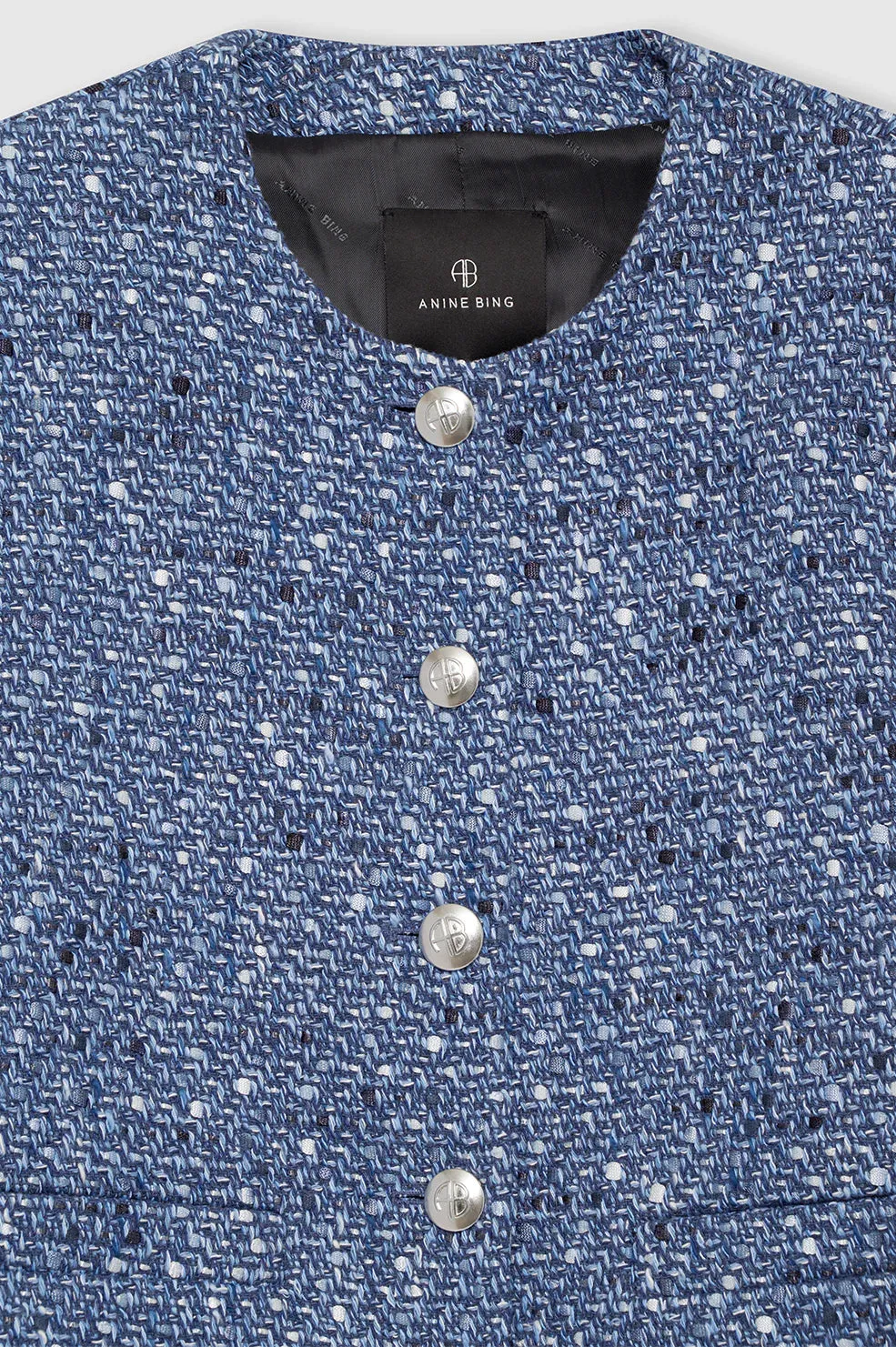 Anine Bing Amber Jacket in Blue Tweed