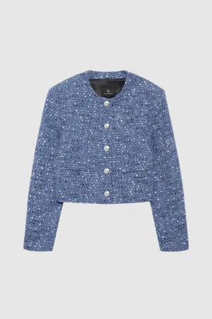 Anine Bing Amber Jacket in Blue Tweed