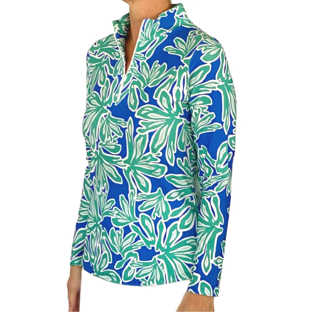 Anna Maria Pullover in Beach Palm Royal Aqua Tides