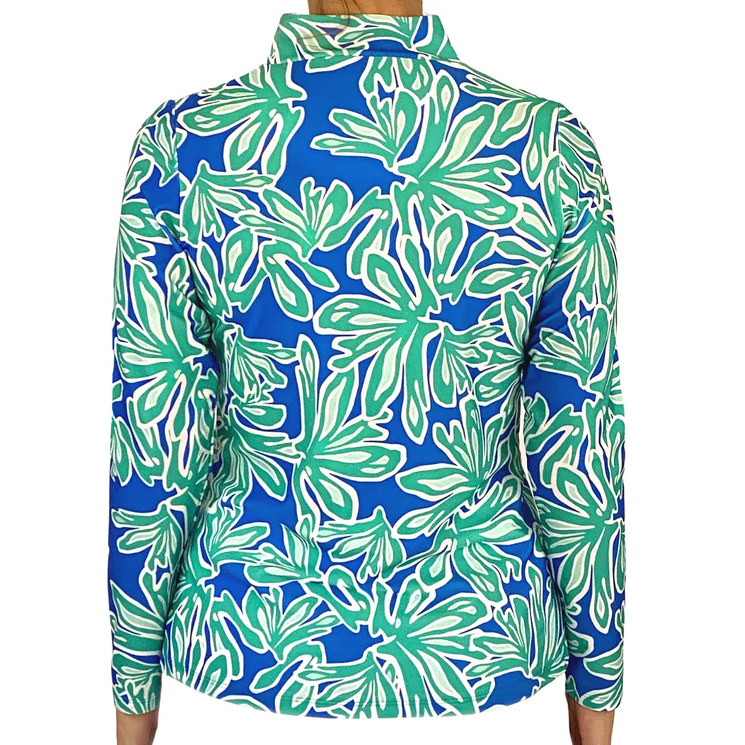 Anna Maria Pullover in Beach Palm Royal Aqua Tides