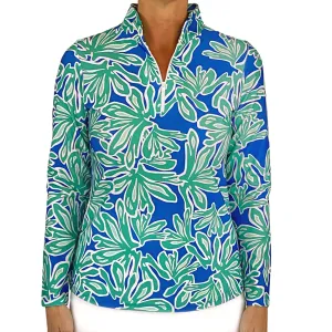 Anna Maria Pullover in Beach Palm Royal Aqua Tides