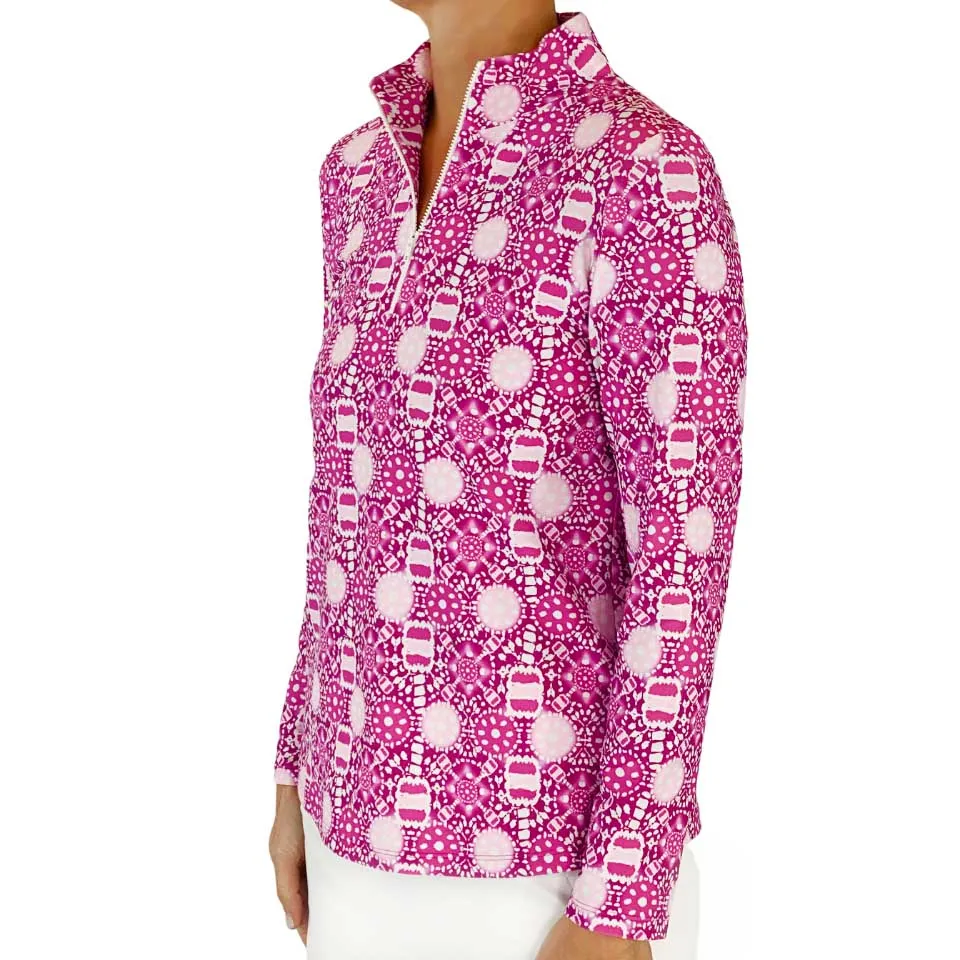 Anna Maria Pullover in Peace Love Pickleball Fuchsia