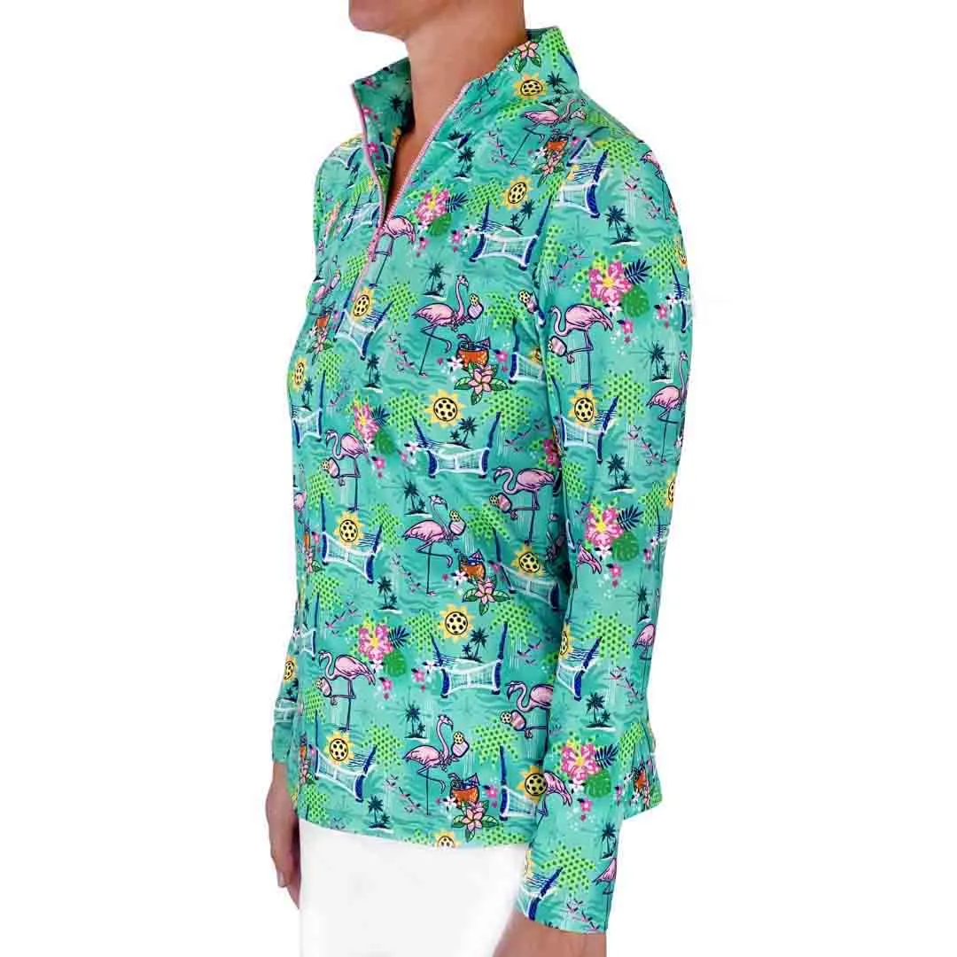 Anna Maria Pullover in Pickleball Paradise Aqua Tides