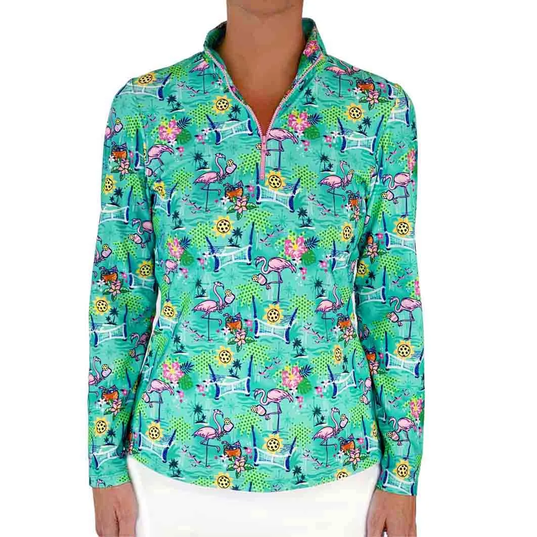 Anna Maria Pullover in Pickleball Paradise Aqua Tides
