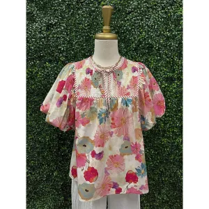 Aria Floral Puff Sleeve Top