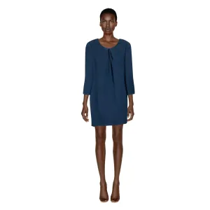 ARMANI Teal Dress with Pleated Neckline | Size M