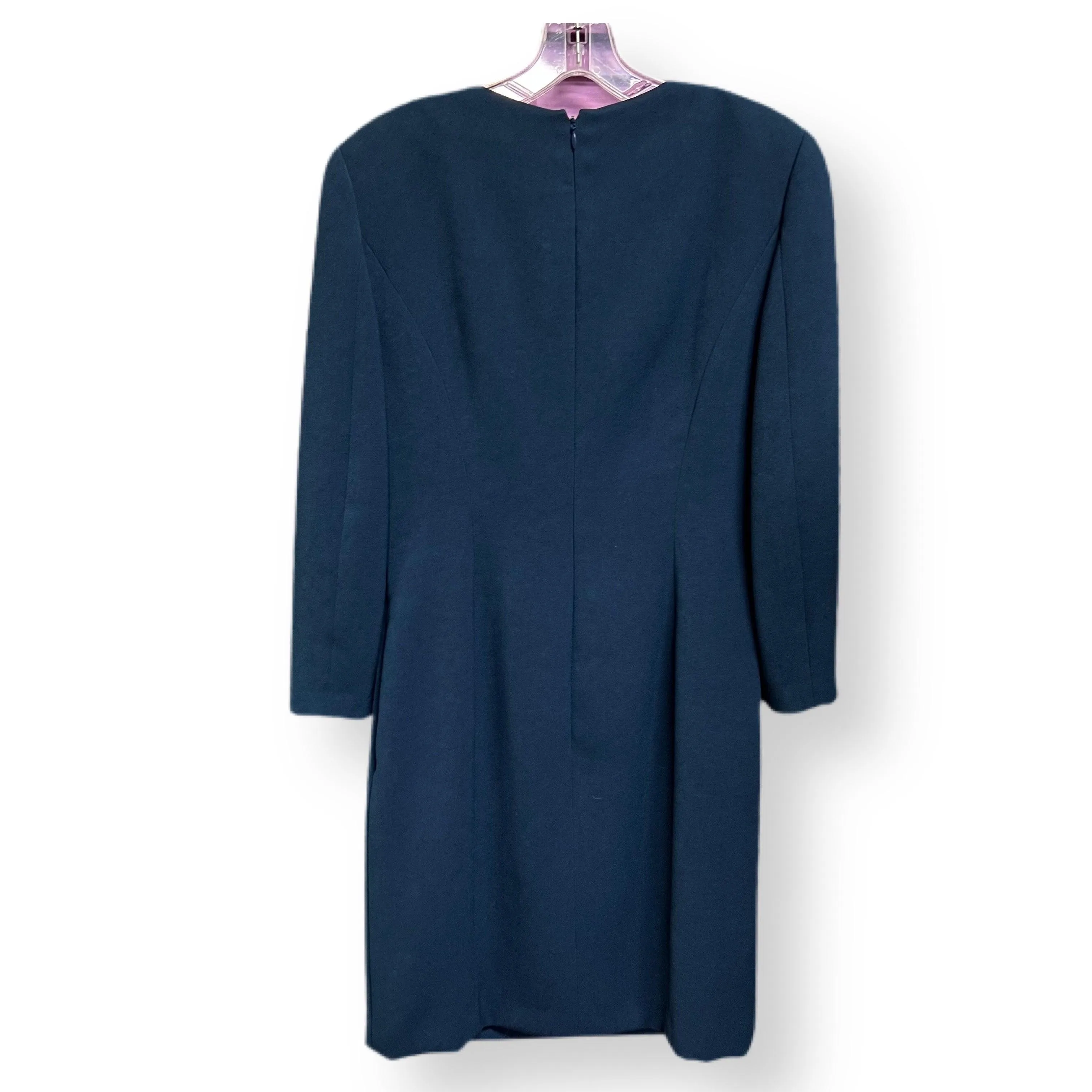 ARMANI Teal Dress with Pleated Neckline | Size M