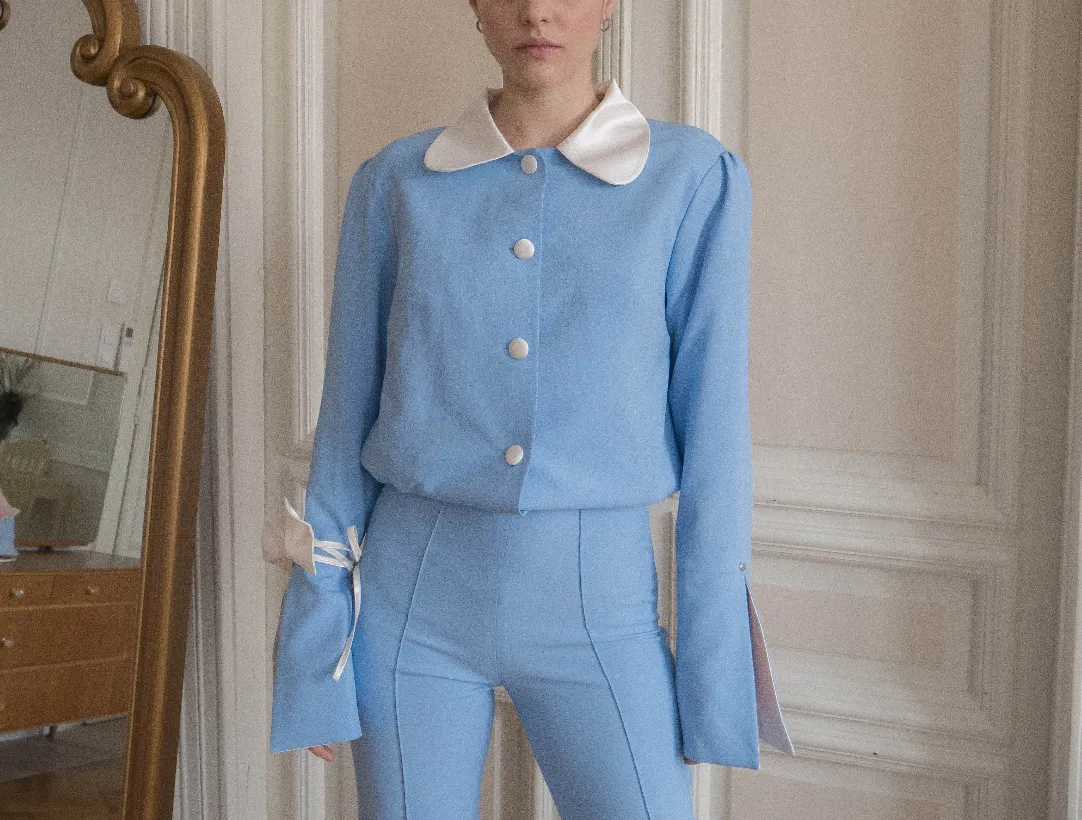 Baby blue bow pants