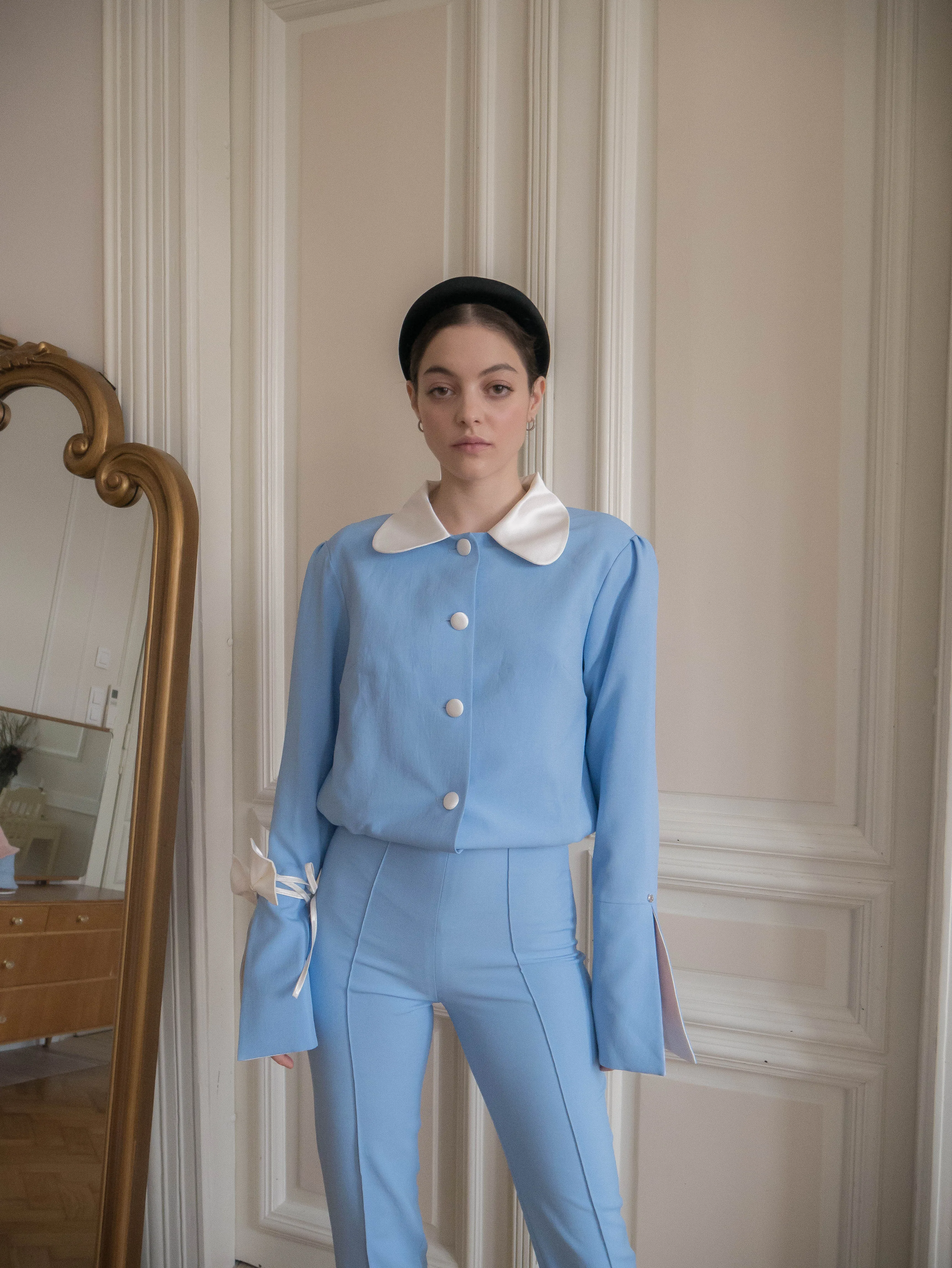 Baby blue bow pants