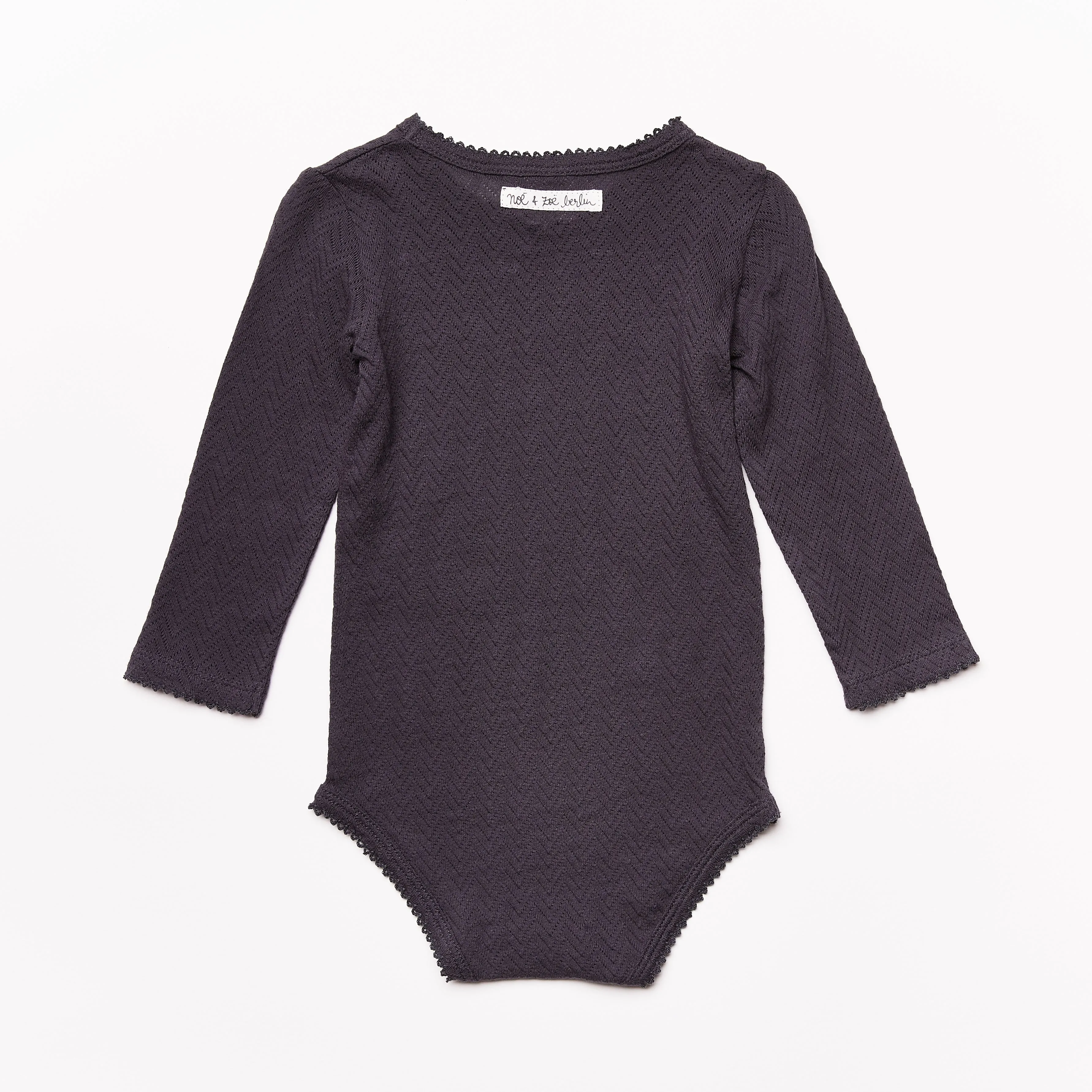Baby Longsleeve Body // anthrazit // 6-12m // SAMPLE