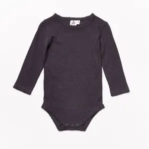Baby Longsleeve Body // anthrazit // 6-12m // SAMPLE
