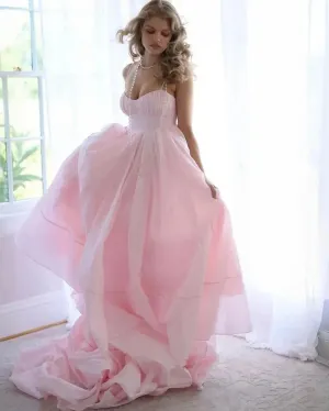Baby Pink Prom Dresses For Pregnant A Line Party Gowns Party Dress Graduation Celebrity Formal Occasion Gown